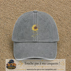 Image principale produit13grosGR - casquette Gris délavé avec visuel Tournesol bohème 7 cm