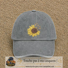 Image principale produit15grosGR - casquette Gris délavé avec visuel Tournesol mandala 7 cm