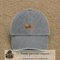 Image principale produit74petitGR - casquette Gris délavé avec visuel Escargot 3 cm