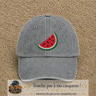Image principale produit22grosGR - casquette Gris délavé avec visuel Pastèque 7 cm