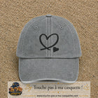 Image principale produit31grosGR - casquette Gris délavé avec visuel Cœur continu noir 7 cm
