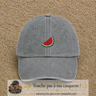 Image principale produit22moyenGR - casquette Gris délavé avec visuel Pastèque 5 cm