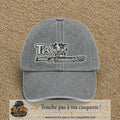 Image principale produit122grosGR - casquette Gris délavé avec visuel Vache message français 7 cm