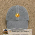 Image principale produit102moyenGR - casquette Gris délavé avec visuel Soleil brillant 5 cm