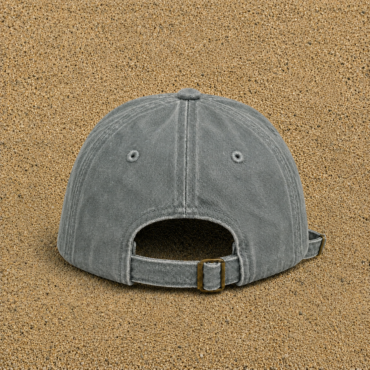 Casquette baseball Gris délavé 100% coton avec visuel Chat noir couché 7 cm - image pack couleur 1