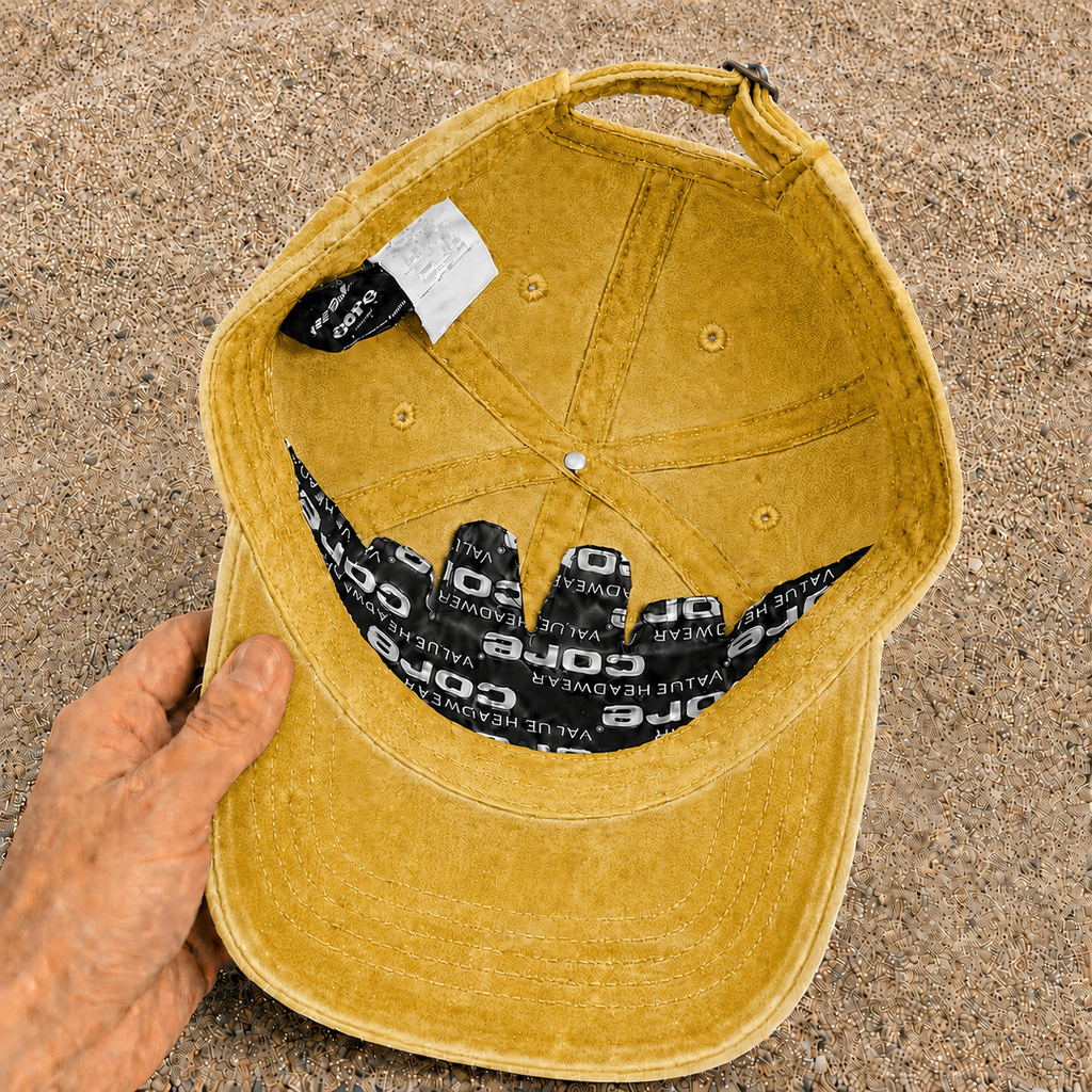 Casquette baseball Jaune délavé - Moutarde délavé 100% coton avec visuel Maman overbookée 5 cm - image pack couleur 5