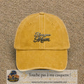 Casquette Jaune délavé - Moutarde délavé avec motif I Love You Mum en 5 cm – vue principale