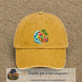 Casquette Jaune délavé - Moutarde délavé motif Glace tropicale logo 7 cm