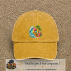 Casquette Jaune délavé - Moutarde délavé motif Glace tropicale logo 7 cm