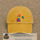 Image principale casquette Jaune délavé - Moutarde délavé avec motif Jeu d’équilibre 7 cm