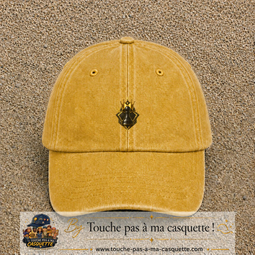 Image principale casquette Jaune délavé - Moutarde délavé avec motif Pion d’échecs royal 5 cm