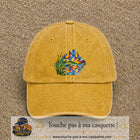 Image principale casquette Jaune délavé - Moutarde délavé avec motif Lac de montagne 7 cm