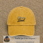 Casquette Jaune délavé - Moutarde délavé avec motif I Love You Dad en calligraphie en 5 cm – vue principale
