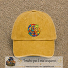 Image principale casquette Jaune délavé - Moutarde délavé avec motif Main créative 7 cm
