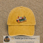 Casquette Jaune délavé - Moutarde délavé motif Avion de modélisme logo 7 cm
