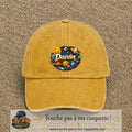 Casquette Jaune délavé - Moutarde délavé avec motif Prénom Daevin dans le système solaire en 7 cm – vue principale