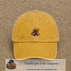 Image principale casquette Jaune délavé - Moutarde délavé avec motif Échecs couronnés 5 cm