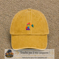 Image principale casquette Jaune délavé - Moutarde délavé avec motif Jeu d’équilibre 5 cm
