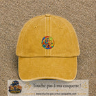 Image principale casquette Jaune délavé - Moutarde délavé avec motif Main créative 5 cm