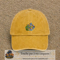 Image principale casquette Jaune délavé - Moutarde délavé avec motif Lac de montagne 5 cm