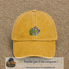 Image principale casquette Jaune délavé - Moutarde délavé avec motif Lac de montagne 5 cm