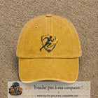 Casquette Jaune délavé - Moutarde délavé avec motif Coureur et sifflet de coach en 7 cm – vue principale
