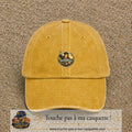 Casquette Jaune délavé - Moutarde délavé avec motif Jeune Diplômée en 5 cm – vue principale