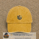 Casquette Jaune délavé - Moutarde délavé avec motif Jeune Diplômée en 5 cm – vue principale