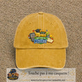 Casquette Jaune délavé - Moutarde délavé avec motif Merci mon prof de maths en 7 cm – vue principale