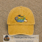 Casquette Jaune délavé - Moutarde délavé avec motif Merci mon prof de maths en 7 cm – vue principale