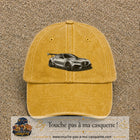 Casquette Jaune délavé - Moutarde délavé avec motif Voiture sportive en 5 cm – vue principale