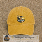 Casquette Jaune délavé - Moutarde délavé avec motif Jeune Diplômé en 7 cm – vue principale
