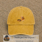 Image principale casquette Jaune délavé - Moutarde délavé avec motif Chien avec collier 5 cm