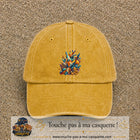 Image principale casquette Jaune délavé - Moutarde délavé avec motif Cristaux éclatants 7 cm