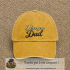Casquette Jaune délavé - Moutarde délavé avec motif I Love You Dad en calligraphie en 7 cm – vue principale