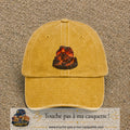 Image principale casquette Jaune délavé - Moutarde délavé avec motif Volcan de lave 7 cm