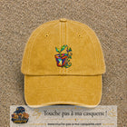 Image principale casquette Jaune délavé - Moutarde délavé avec motif Plante en pot 7 cm