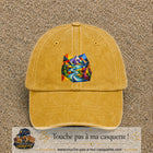 Image principale casquette Jaune délavé - Moutarde délavé avec motif Rivière de montagne 7 cm
