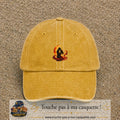 Casquette Jaune délavé - Moutarde délavé motif Couple sous la lune logo 5 cm