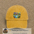 Casquette Jaune délavé - Moutarde délavé motif Paysage tropical géométrique logo 7 cm