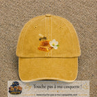 Image principale casquette Jaune délavé - Moutarde délavé avec motif Abeille et miel 7 cm