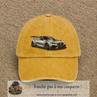 Casquette Jaune délavé - Moutarde délavé avec motif Voiture sportive en 7 cm – vue principale