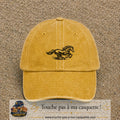 Image principale produit127moyenJ - casquette Jaune délavé - Moutarde délavé avec visuel Cheval au galop 5 cm