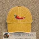 Image principale produit198moyenJ - casquette Jaune délavé - Moutarde délavé avec visuel Piment 5 cm