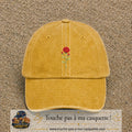 Image principale produit199moyenJ - casquette Jaune délavé - Moutarde délavé avec visuel Rose florale 5 cm