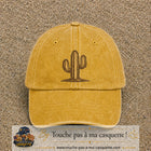 Image principale produit56grosJ - casquette Jaune délavé - Moutarde délavé avec visuel Cactus 7 cm