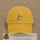 Image principale produit89moyenJ - casquette Jaune délavé - Moutarde délavé avec visuel Ourson golf 5 cm