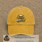 Image principale produit124grosJ - casquette Jaune délavé - Moutarde délavé avec visuel Canard argent 7 cm