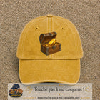 Casquette baseball Jaune délavé - Moutarde délavé 100% coton avec motif Coffre au trésor 7 cm - image principale