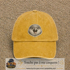 Casquette Jaune délavé - Moutarde délavé motif Perroquet bébé 7 cm - vue principale